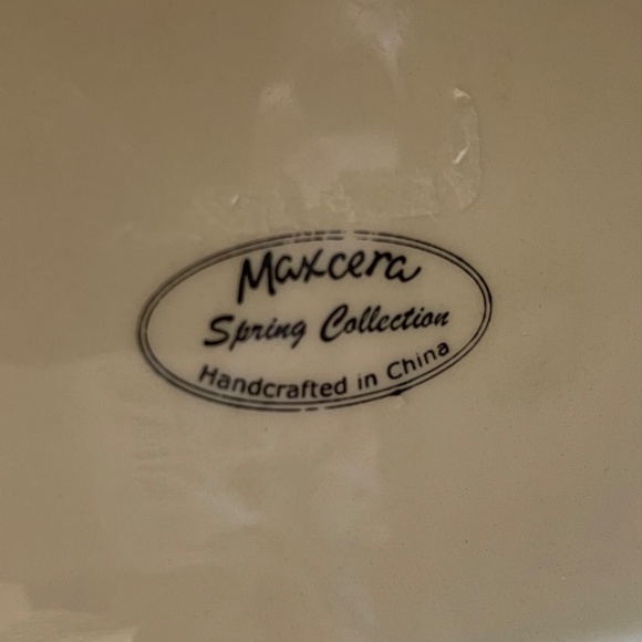 Vtg Maxcera Cookie Jar Volkswagen Beetle VW Bug Car Blue Ceramic Spring Flowers - Picture 7 of 7